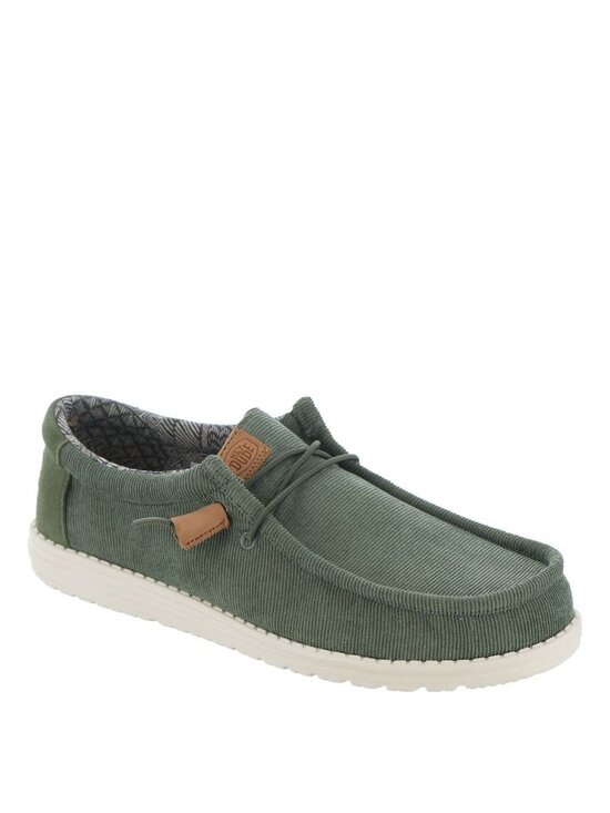 Hey Dude Men\'s Wally Corduroy Slip On Shoes Casual Solid Olive Green Size 13 New